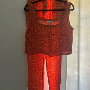 NWT Vibrant Geometric Tank and Pants Matching Set